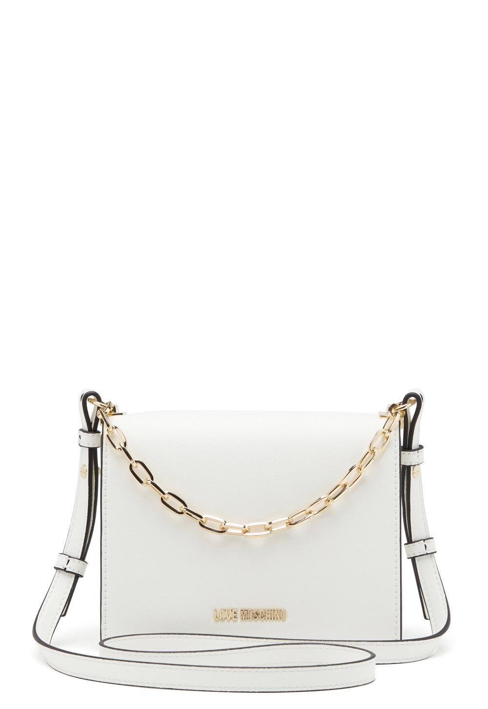 hot shot chain crossbody bag in white