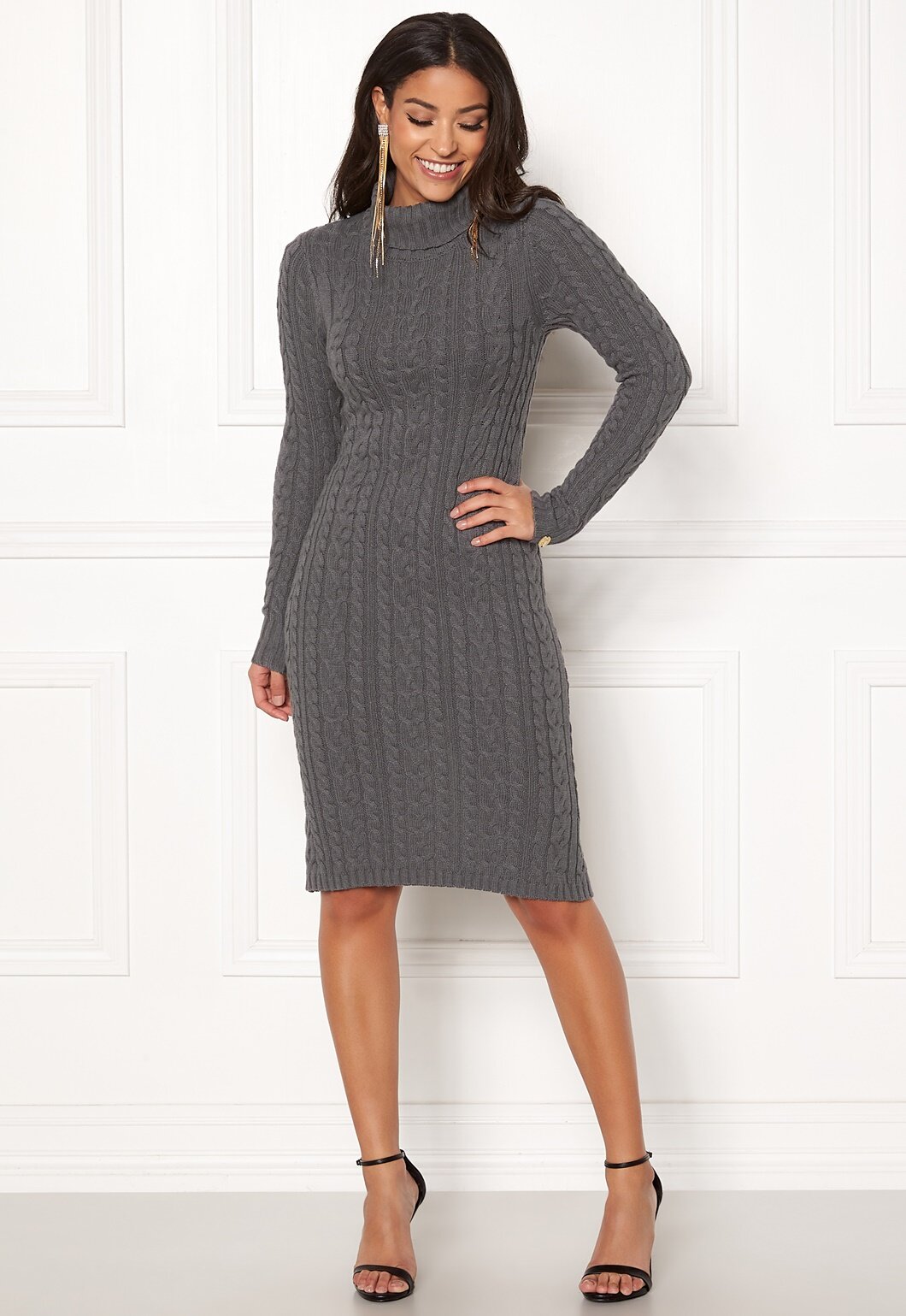 Chiara Forthi Josefina knitted dress Dark grey Bubbleroom