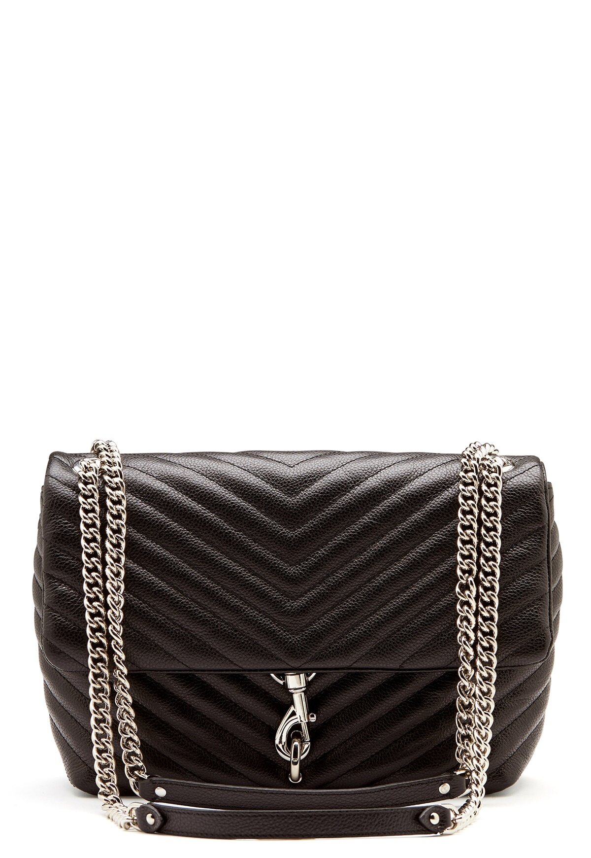 rebecca minkoff edie flap shoulder bag with woven chain