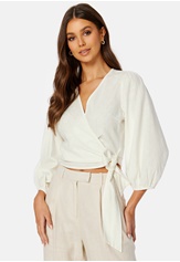 BUBBLEROOM CC Linen wrap blouse