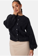 BUBBLEROOM Fluffy Knitted Pearl Cardigan