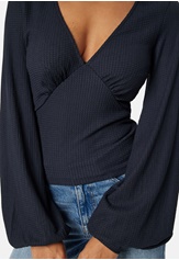 BUBBLEROOM V-neck Puff Sleeve L/S Top