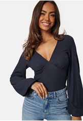 BUBBLEROOM V-neck Puff Sleeve L/S Top