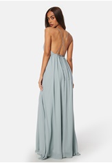 Bubbleroom Occasion Pleated V-neck chiffon gown