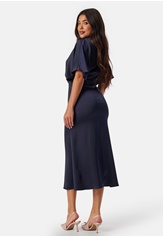 Bubbleroom Occasion Wrap Satin Midi Dress