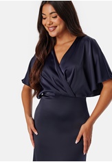 Bubbleroom Occasion Wrap Satin Midi Dress