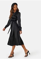 BUBBLEROOM Terilee Satin Wrap Dress