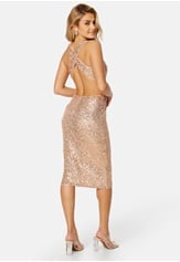 Elle Zeitoune Jaycee Cut Out Detailed Sequin Midi Dress