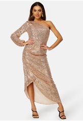 Elle Zeitoune Leon One Shoulder Sequin Dress