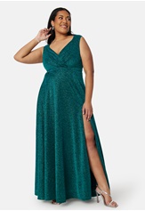 glitter-wrap-front-maxi-dress-with-split-emerald