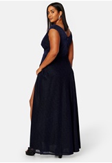 Goddiva Curve Wrap Front Sleeveless Maxi Curve Dress With Split