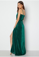 Goddiva Glitter Wrap Front Maxi Dress