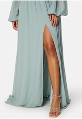 Goddiva Long Sleeve Chiffon Dress