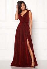 wrap-front-sleeve-dress-red