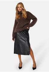 SELECTED FEMME Fianna HW Midi Leather Skirt