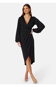 Bubbleroom Occasion Wrap Stretchy Midi Dress