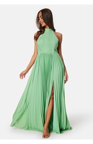 Bubbleroom Occasion Pleated Halter Neck Gown