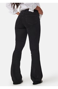Dr Denim Macy flare jeans with ripped knees in black
