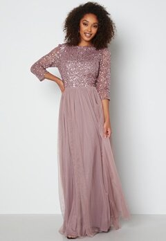 AngelEye Sequin Bodice Maxi Dress Lavender bubbleroom.no