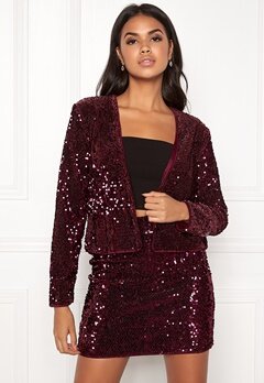 BUBBLEROOM Lene sequin jacket Wine-red bubbleroom.no