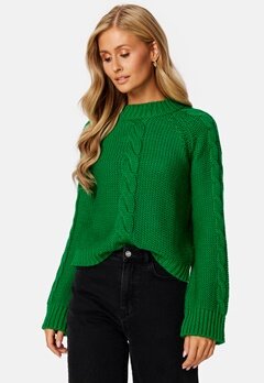 BUBBLEROOM Marina cable knit sweater Green bubbleroom.no