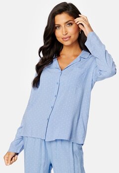 BUBBLEROOM Roslyn pyjama shirt Light blue / Offwhite bubbleroom.no