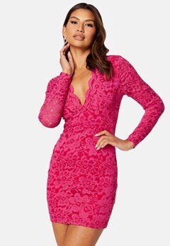 BUBBLEROOM Two Tone Lace Dress Pink / Red bubbleroom.no