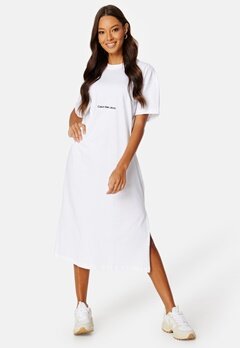 Calvin Klein Jeans Institutional Long T-Shirt Dress YAF Bright White
 bubbleroom.no