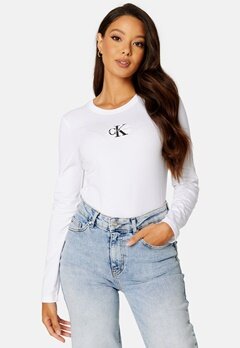 Calvin Klein Jeans Monogram Logo Long Sleeves YAF Bright White
 bubbleroom.no