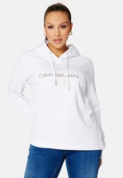 Calvin Klein Jeans Plus Seasonal Monogram Hoddie YAF Bright White bubbleroom.no