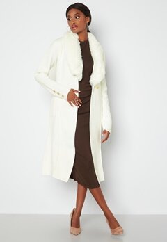 Chiara Forthi Ivy long knittted coat Cream bubbleroom.no