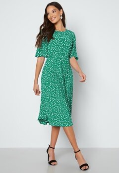 Happy Holly Eloise pleated dress Green / Floral bubbleroom.no