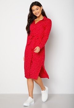 Happy Holly Iris Shirt dress Red / Dotted bubbleroom.no