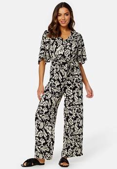Happy Holly Mollie butterfly sleeve jumpsuit Black / Patterned bubbleroom.no