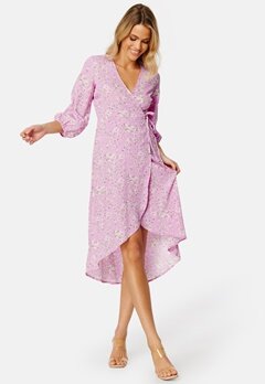 Happy Holly Ria high low dress Pink / Patterned bubbleroom.no