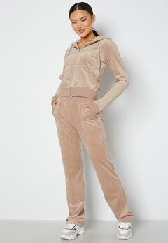 Juicy Couture Del Ray Classic Velour Pant Warm Taupe bubbleroom.no