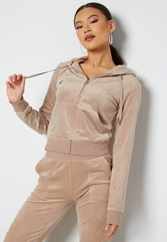 Juicy Couture Robertson Classic Velour Hoodie Warm Taupe bubbleroom.no