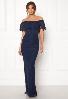 Moments New York Rose Lace Gown Dark blue bubbleroom.no