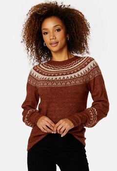 ONLY Lona L/S Pullover Knit Spiced Apple Pattern
 bubbleroom.no