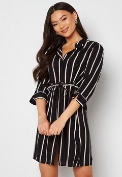 ONLY Tamari 3/4 Shirt Dress Black Stripes:White/
 bubbleroom.no