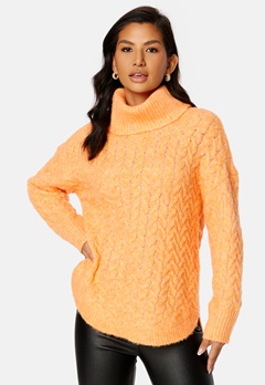 ONLY Trudy Life L/S Long Rollneck Apricot Nectar Detai
 bubbleroom.no