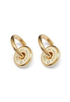 Marc Jacobs (THE) The Medallion Hoop Earrings 001 Black/Gold bubbleroom.no