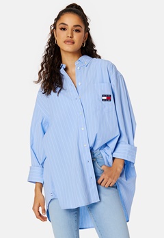 TOMMY JEANS Super Oversized Stripe Shirt C3R Pearly Blue/Mult
 bubbleroom.no