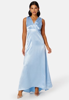 VILA Sittas V-neck S/L Maxi Dress Kentucky Blue
 bubbleroom.no