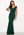 Goddiva Bardot Pleat Maxi Dress Emerald bubbleroom.no