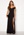 Goddiva Bardot Pleat Maxi Split Dress Black bubbleroom.no