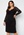 Goddiva Curve Long Sleeve Lace Trim Midi Dress Black bubbleroom.no