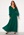 Goddiva Long Sleeve Shirred Maxi Dress Emarald bubbleroom.no