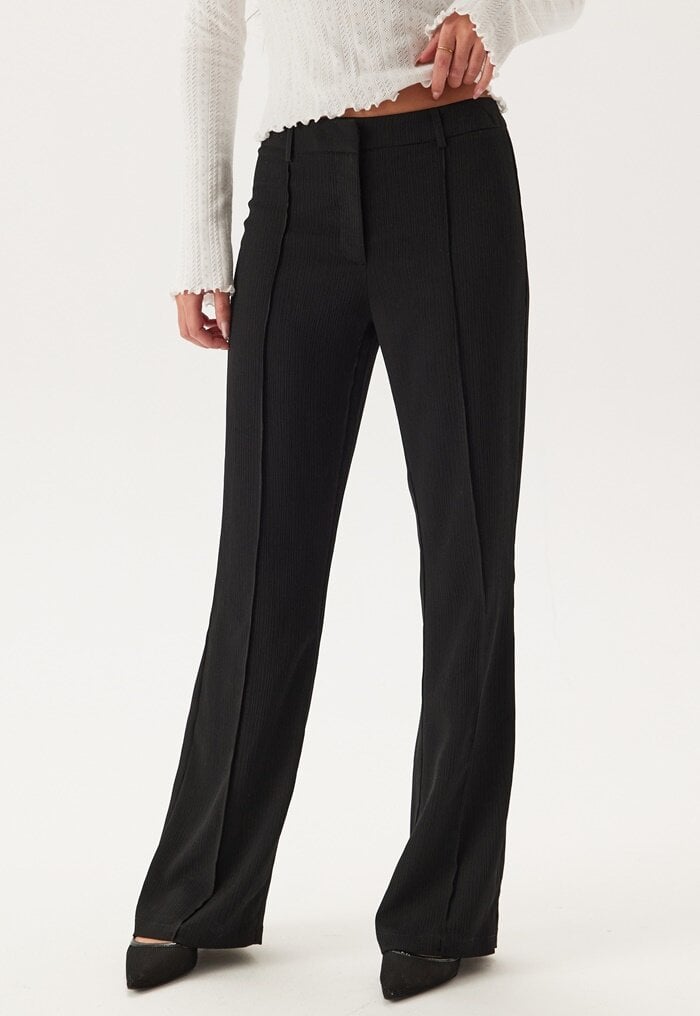 BUBBLEROOM Flared Structured Suit Trousers