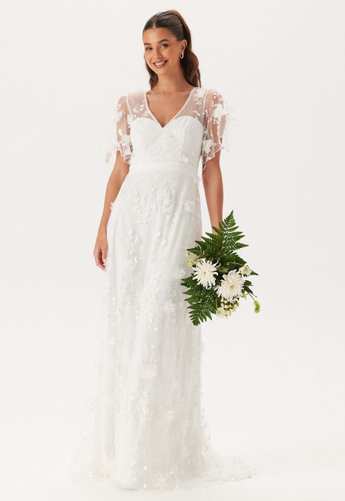 Bubbleroom Occasion Embroidered Floral Wedding Gown